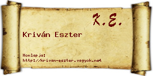 Kriván Eszter névjegykártya